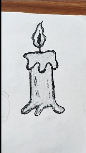 Easy Candle Draw Trick 🕯️✨ #drawing #shorts