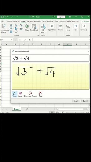 Type Math Equations in Excel WITHOUT Keyboard! 🤯 #excel #shorts