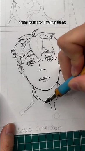 This is how I ink a face #drawing #shorts #viral #anime