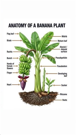 The Banana Plant Is Not What You Think 🍌 #banana #plantfacts #foodscience #healthfacts #nutrition