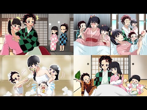 【鬼滅の刃】炭カナファミリー総集編お楽しみセットvol.2💕 子供に仲良しシーンを見られてからカナヲが3人目の子供を妊娠・出産、そしてワンオペ育児までｗ【炭治郎/カナヲ/声真似】