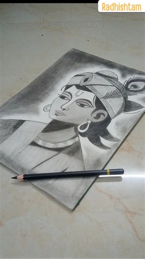 Krishna ji sketch || #timelapse #shorts #krishna #sketch #krishnadrawing ‪@Radhishtam‬