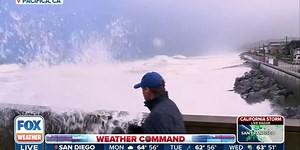 Watch: Reporter a little too close to the California surf | Latest Weather Clips | FOX Weather