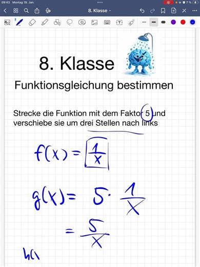 Mathematics: 8th grade, determining the function equation