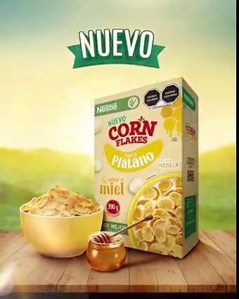 La familia de Corn Flakes®️ de Nestlé®️ se hace más grande, con el NUEVO Corn Flakes®️ Puré de Plátano y Sabor a Miel. ¡Pruébalo! 🍌 | Cereales Nestlé