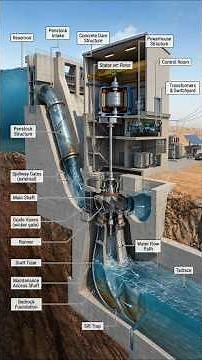Inside a Hydroelectric Power Plant: How Water Turns into Electricity!💧⚡#shorts