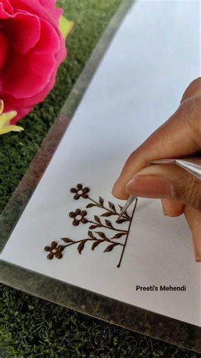 Flowers 💐 bunch mehendi design for beginners #art #mehndi #mehandi #mehendi #easymehendi#viralmehndi