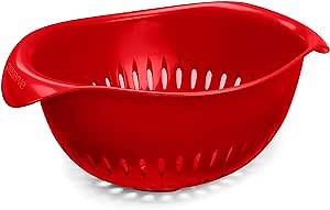 Preserve Small Colander, Made from Recycled Plastic, 1.5 Quart Capacity, Red