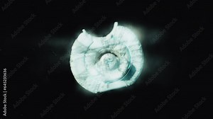 Cinematic UFO spaceship on star background. Cold Alien Spaceship arriving in the solar system. Stock Video