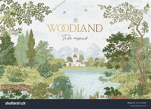 Card Woodland Vector Vintage Illustration Not Stock Vector (Royalty Free) 2511432969 | Shutterstock