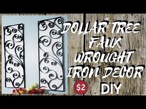 DIY DOLLAR TREE FAUX WROUGHT IRON WALL DECOR || ONLY $2 TO MAKE!