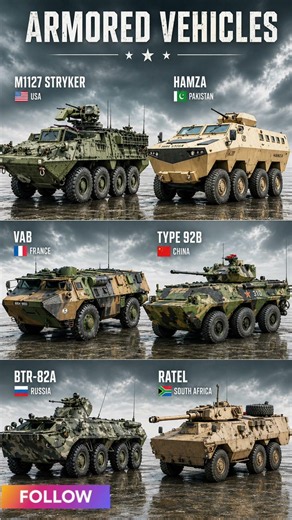 Top Armored Vehicles in the World 🌍 | Stryker vs Hamza vs Type 92B vs Ratel ⚔️