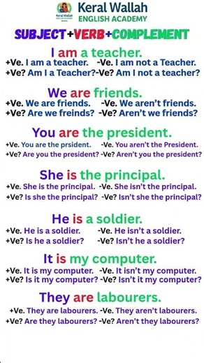 Subject+Verb+Complement #englishlanguage #IELTS #OET #PTE #vocabulary #communicatveenglish