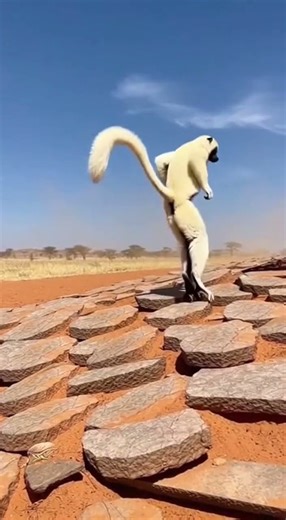 Black Mamba vs Verreaux’s Sifaka on the a windswept Sahel grassland edge
