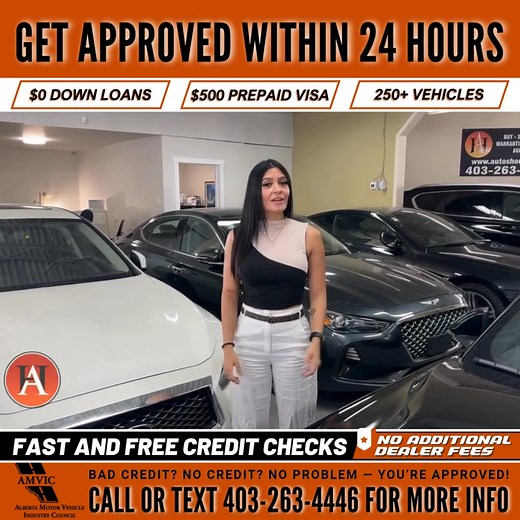 Looking for a car loan? Stop waiting and start driving! At Auto House, our goal is to help you get approved fast and hit the road today! We make financing simple with: -A Quick Online Application. -All Credit Types Accepted. -$0 Down Payment Options. Apply online in minutes and Drive Away With Confidence in a vehicle you love! 📞 403-263-4446 🌐 autoshouse.com Auto House is an AMVIC Licensed Dealership | Auto House