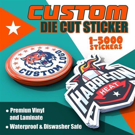 Custom Die Cut Logo Vinyl Stickers: Waterproof Vinyl Labels for Small Business Branding - Etsy
