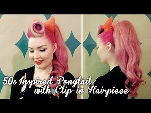 50s / Vintage Inspired Ponytail Using A Clip-in Hairpiece | Diablo Rose