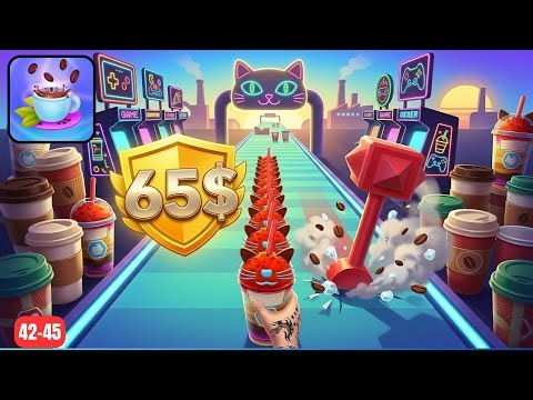 Coffee Stack Gameplay - Satisfying Coffee Run & High Score ☕🔥 Level 42-45