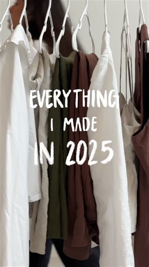 Made by Noa on Instagram: "2025 was filled with more living than actual sewing but I still wanted to share everything I made! A total of 10 garments (one is missing from this video because I lent it to a friend) Even though I didn’t sew a huge amount of clothes I did make a lot of clothes I actually wear on a day to day basis which should be the goal anyway!! This year I hope to continue being mindful of the things I create while also challenging myself and having fun with the pieces I create! T