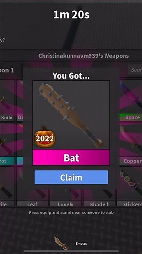Trading for Bat in Roblox Mm2