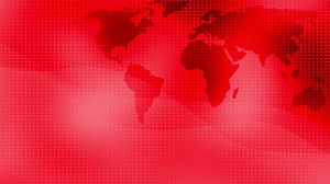 Download red color futuristic world map geographical background, hi-tech map of planet earth for free