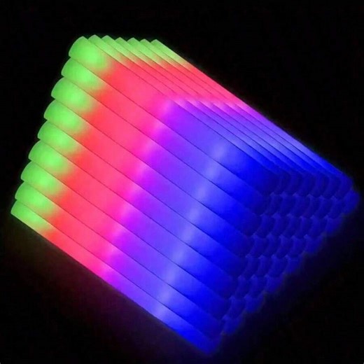 38/70/103PCS Foam Sticks, LED Glow Sticks For Party Decoration, Colorful Flashing Glow Sticks, Glow Sticks For Christmas Weddings, Birthday Concerts, Festivals, New Year's Nightclubs, Graduation Parties, And Halloween Carnival Parties
