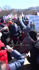 577K views · 10K reactions | Hundreds gathered outside the U.S. Capitol on Monday to protest Pres. Trump and Elon Musk's overhaul of the federal government and the terminations of thousands of federal workers. ABC News' Jay O'Brien reports. Read more: https://abcnews.visitlink.me/t0-wJ6 | ABC News | Facebook