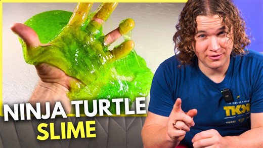 Make Ninja Turtle slime in a wild reaction video