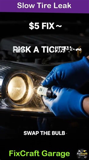 Dim Headlight? $5 Bulb Swap Fix! 🚗💡 #CarHacks #Shorts