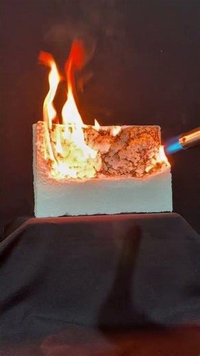 What Happens When Styrofoam Meets a #fire #Gun ? 🔥 #satisfying