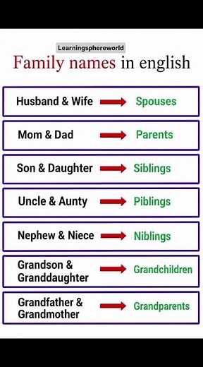 Family Names in English 👨‍👩‍👧‍👦 | Basic Vocabulary for Beginners