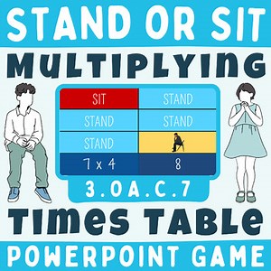 Multiplying Times Table Numbers 1-12 (Within 100) STAND or SIT PPT MATH PPT GAME