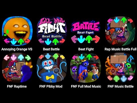 FNF Sliced, Annoying Orange, FNF Raptime, Beat Battle, Beat Fight, Rap Music Battle, FNF Pibby Mod