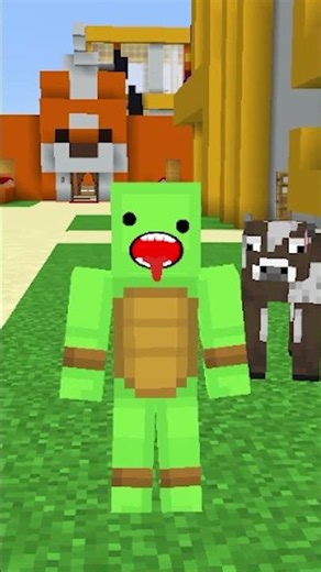 DON'T STICK YOUR TONGUE OUT OR A COW WILL PEE ON YOU! #shorts #minecraft