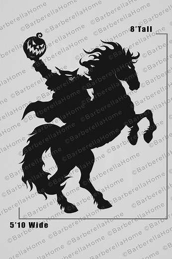 8ft Headless Horseman Template When Made. Printable Trace and Cut Halloween Silhouette Decor Templates / Stencils. PDF - Etsy