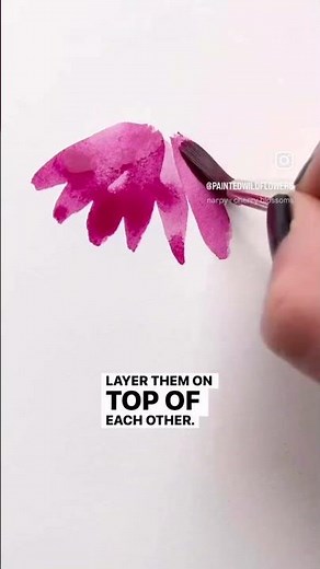 🩷💚An easy way to paint a coneflower with watercolors