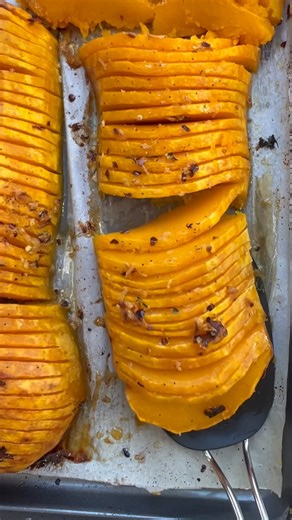 Golden Elegance Hasselback Butternut Squash Recipe Comment the word "recipe" and I will send the recipe over to your DM https://healthyfitnessmeals.com/hasselback-butternut-squash/ | Healthy Fitness Meals
