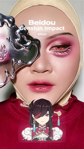 Beidou Genshin Impact Makeup Tutorial for Cosplay