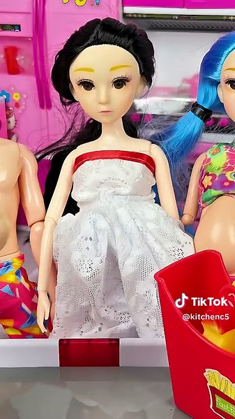 Satisfying With Unboxing Doll Kitchen Set Toys, ASMR Video #shorts #toys