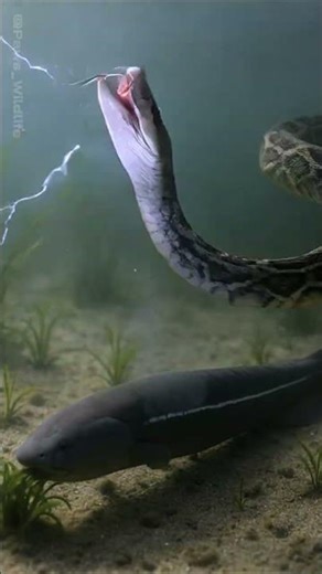 Python Bites Electric Eel… and Regrets It Instantly! #python #electriceel #aianimals