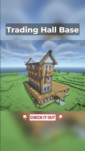 Ultimate Survival Base with Villager Hall! #minecraft #eye4steel #shorts