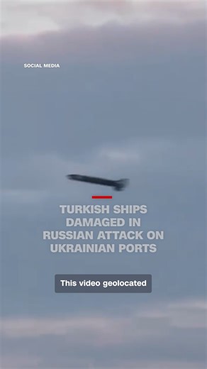 Three Turkish-owned ships were damaged in Russian attacks on ports in the Odesa region on Friday, according to Ukraine’s navy spokesperson. Video obtained and geolocated by CNN shows a Turkish ship bursting into flames near the Ukrainian city of Odesa, moments after a Russian drone was seen flying over the port. | CNN