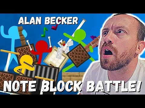 NOTE BLOCK BATTLE! Alan Becker - Animation vs. Minecraft Shorts Ep. 15 - 16 (REACTIONS!)
