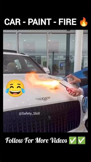 Car Paint Fire #car #paint #fire #cartest #painting #technology #ndt #cardriving #safetytips
