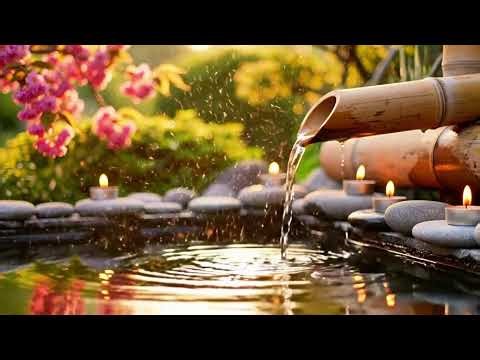 Beautiful Relaxing Music 🌿 Bamboo Water Sounds, Deep Sleep Music, Calm Anxiety & Depression, Spa BGM