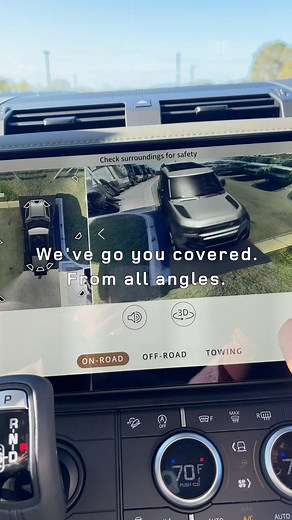 See every angle. The Defender 110’s 360° camera makes parking in tight spots effortless. #LandRoverKnoxville | Land Rover Knoxville