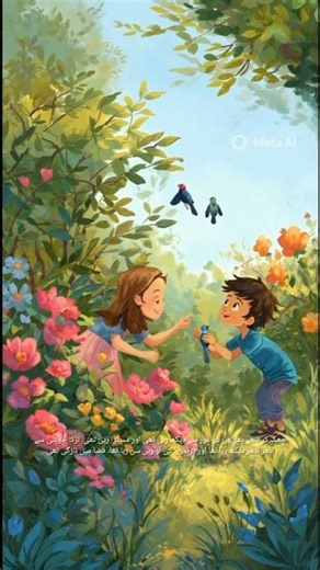“A Magical Spring Day: Children Explore Flowers, Birds, and Sunny Park Adventures”