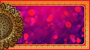 Gold purple mandala background. Folk luxury animation. For yoga, design. Golden purple abstract flowers loop