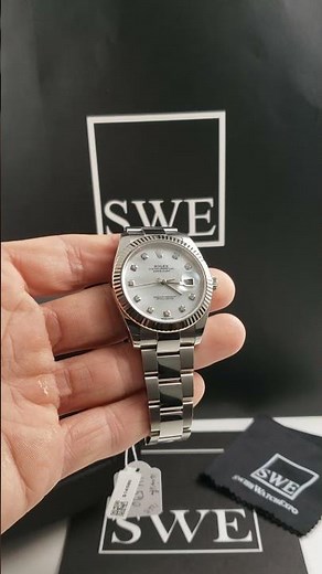 Rolex Datejust 41 Steel White Gold MOP Diamond Mens Watch 126334 | SwissWatchExpo