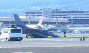 F-16 fighter jet makes ‘hard landing’ at Honolulu’s airport